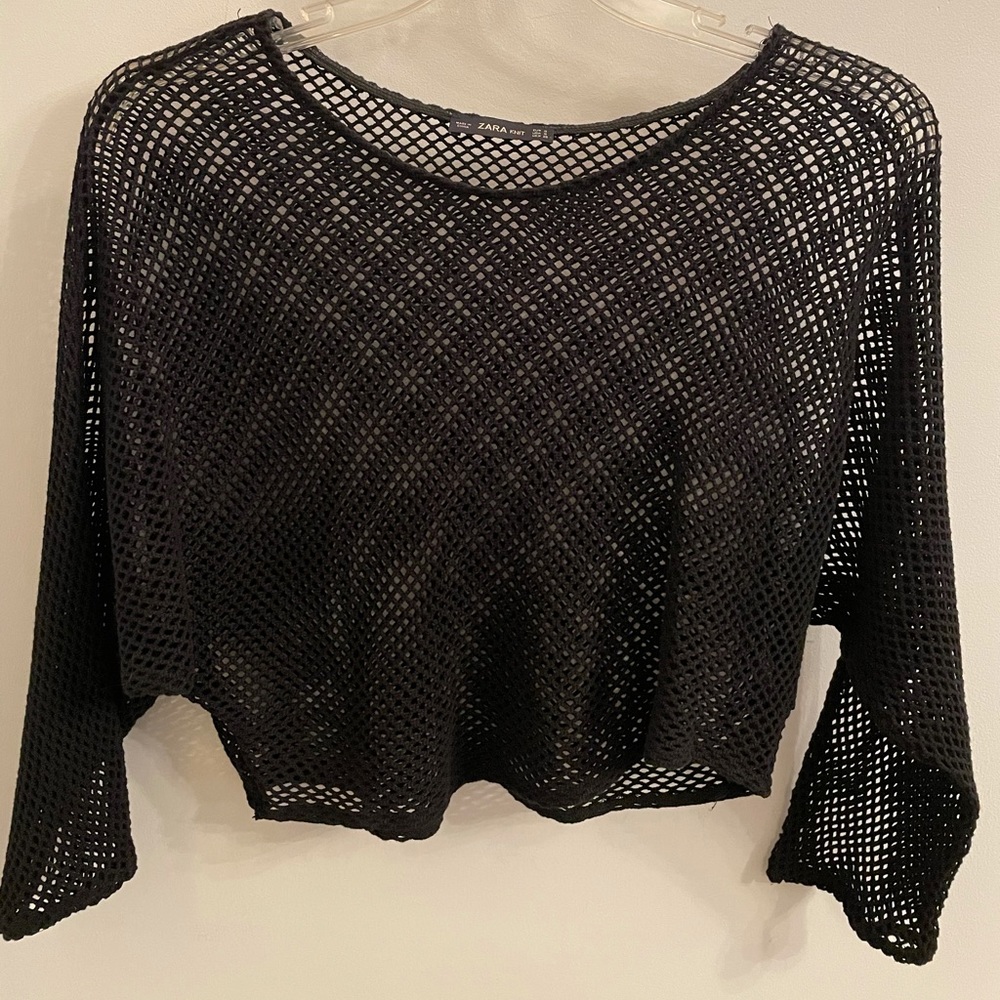 Zara fishnet knit top